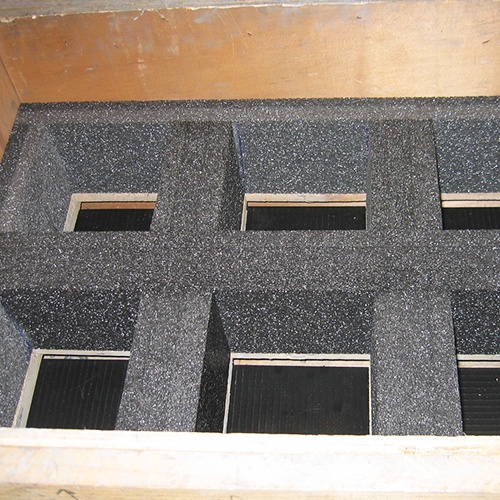 We use mil-spec ASTM standards as the starting point for wooden shipping crate design and custom-make foam inserts