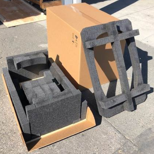 Custom designed foam insert for corrugated box