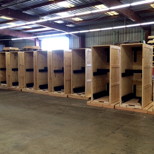 Custom industrial crates with foam cushioning inserts for extra protection against shock and vibration