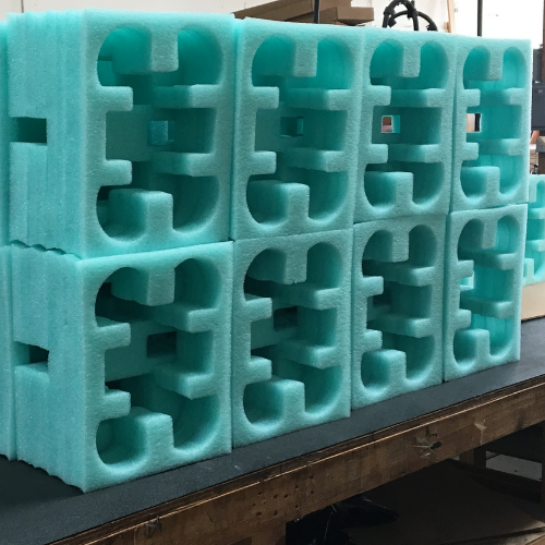 Foam inserts design and made at the Larson Packaging Company inhouse packaging manufacturing plant.