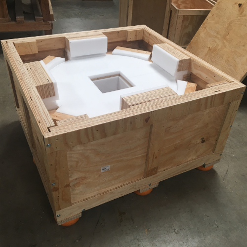 This crate with foam cushioning system offers the ultimate in-transit protection against shock and vibration