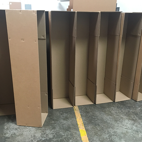 Short, on demand run of large corrugated boxes manufactured by Larson Packaging Company