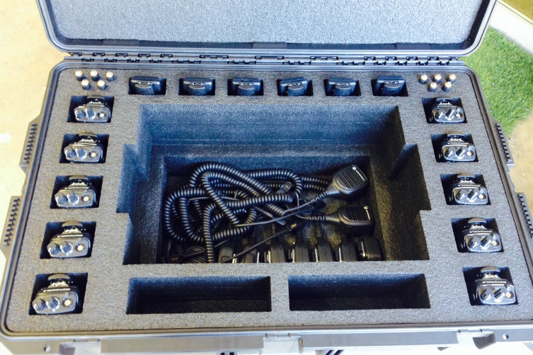 Radio equipment in pelican case with foam insert